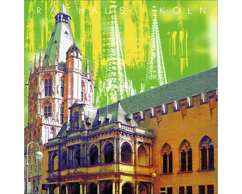 Glasbild Köln Rathaus 30x30 cm