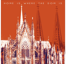 Graphique de la cathédrale de Cologne avec le texte Home is where the Dom is