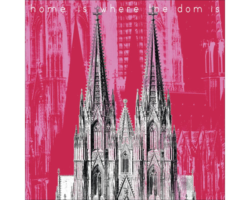 Graphique de la cathédrale de Cologne avec le texte « La maison est là où se trouve la cathédrale »