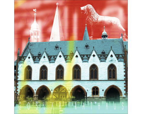 Glasbild Goslar Rathaus 30x30 cm