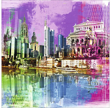 Collage mit Frankfurter Skyline und Reflexion im Wasser