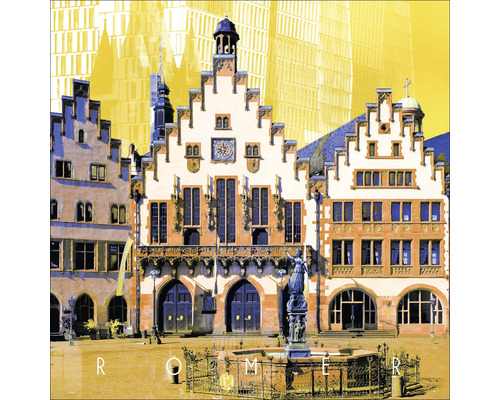 Römerberg in Frankfurt am Main mit Rathaus und Justitiabrunnen