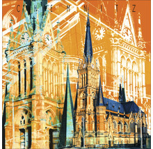 Graphique avec une église et le lettrage Chemnitz