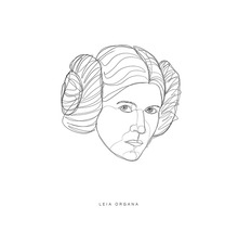Linienzeichnung von Leia Organa