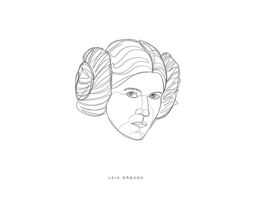 Linienzeichnung von Leia Organa