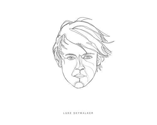 Illustration de Luke Skywalker en dessin au trait