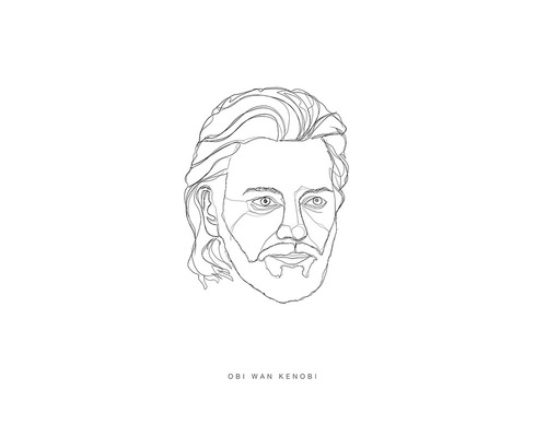 Dessin au trait Obi Wan Kenobi