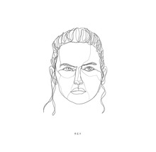 Illustration de Rey, créée avec une seule ligne