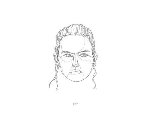 Illustration d''une femme nommée Rey dans un style minimaliste.