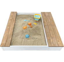 Sandkasten axi Evy mit Wasserbecken und Stauraum weiß braun