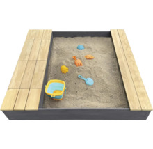 Sandkasten axi Evy mit Wasserbecken und Stauraum grau braun