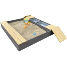 Sandkasten axi Evy mit Wasserbecken und Stauraum grau braun