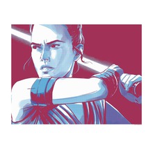 Illustration einer Frau mit einem Lichtschwert