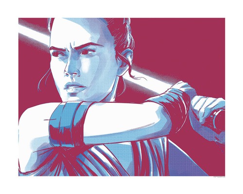 Illustration d''une femme avec un sabre laser