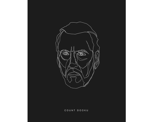 Représentation graphique du Comte Dooku sur fond noir