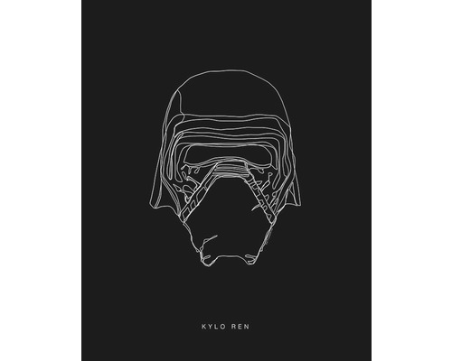 Dessin au trait du casque de Kylo Ren