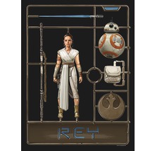 Kit de construction Star Wars Rey avec figurine, sabre laser et BB-8