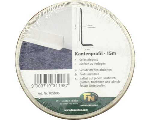 Kantenprofil selbstklebend, 15 Meter Rolle