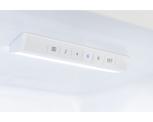 Temperaturregler im Kühlschrank mit den Optionen Schnellkühlen und Temperatureinstellung