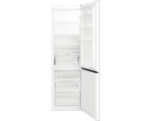 Réfrigérateur blanc ouvert avec congélateur en bas