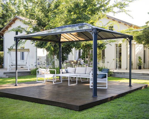 Pavillon Palram – Canopia Martinique 4300 Deluxe avec filet moustiquaire 430 x 295,5 cm anthracite-0