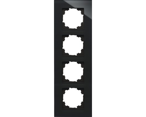 Plaque d'interrupteur quadruple verre Kopp 406605001 Athenis 55 noir