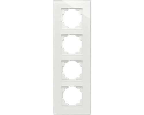 Plaque d'interrupteur verre quadruple Kopp 406602008 Athenis 55 blanc