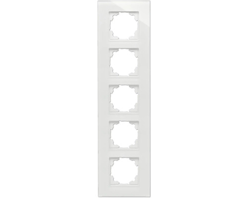 Plaque d'interrupteur verre quintuple Kopp 406702001 Athenis 55 blanc