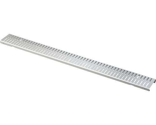 Grille Alcadrain pour caniveau de drainage de façades et de terrasses épaisseur du mur 4/38 acier inoxydable 998 x 100 x 20 mm