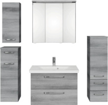 Badezimmer-Set mit Waschtisch, Spiegelschrank und Hochschränken