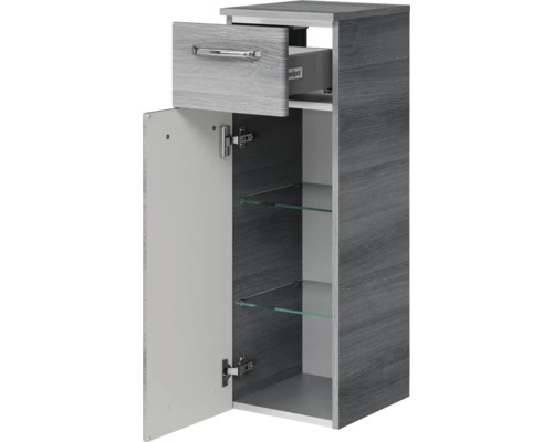 Badezimmerschrank mit Schublade, Tür und Glasböden