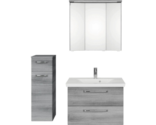 Badezimmerset mit Waschtisch, Unterschrank und Spiegelschrank