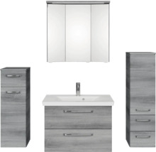 Badezimmer-Set mit Waschtisch, Spiegelschrank und zwei Hochschränken