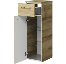 Offener Badezimmer-Hängeschrank mit Schublade und Glasböden