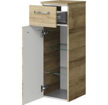 Badezimmer Hochschrank mit Tür, Schublade und Glasböden
