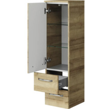 Badezimmerschrank mit Tür, Schublade und Glasböden