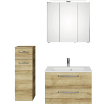 Badezimmer-Set mit Waschtischunterschrank, Spiegelschrank und Hochschrank