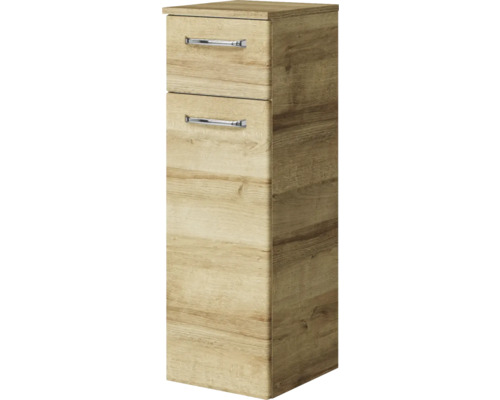 Holzfarbener Badezimmer-Unterschrank mit zwei Schubladen