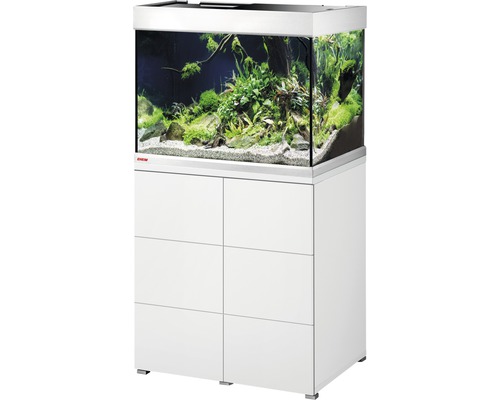 Kit complet d'aquarium EHEIM proximaTEC 175 avec filtres, éclairage LED, chauffage, meuble bas blanc