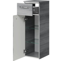 Offener Badezimmer-Hochschrank mit Schublade und Glasböden