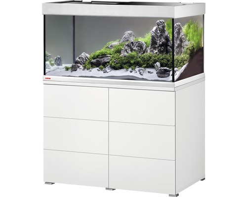 Kit complet d'aquarium EHEIM proximaTEC 250 avec filtres, éclairage LED, chauffage, meuble bas blanc