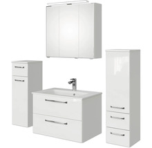 Badezimmer Set mit Waschtisch, Spiegelschrank und Hochschränken