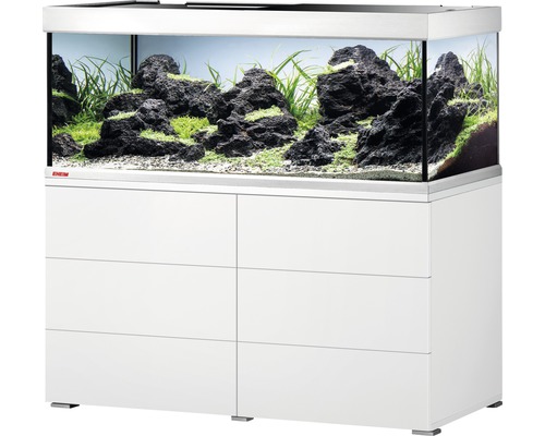 Kit complet d'aquarium EHEIM proximaTEC 325 avec filtres, éclairage LED, chauffage, meuble bas blanc