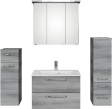 Badezimmer-Set mit Waschtischunterschrank, Waschbecken, Spiegelschrank und Hochschränken