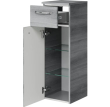 Hochschrank mit Schublade, Tür und Glasböden für das Badezimmer