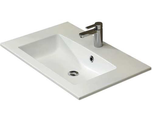 Aufsatzwaschbecken aus Sanitärkeramik mit Armatur