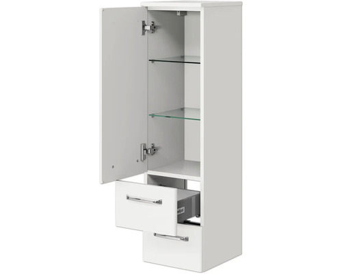Badezimmerschrank mit Tür, Schubladen und Glasablagen