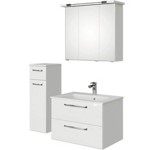 Badezimmerset mit Waschbeckenunterschrank, Spiegelschrank und Hochschrank