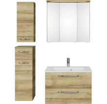 Badezimmerset mit Spiegelschrank, Waschbeckenunterschrank und Hochschrank