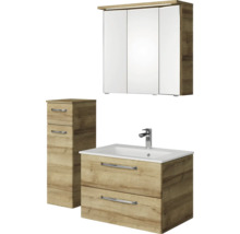 Badezimmerset mit Waschtisch, Spiegelschrank und Hochschrank